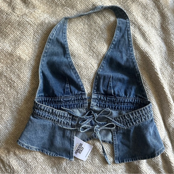 Princess Polly Sequoia Denim Halter Top in Blue Size 6 NWT - Picture 10 of 14